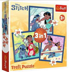 Puzzle 3w1 Czas ze Stitchem TREFL