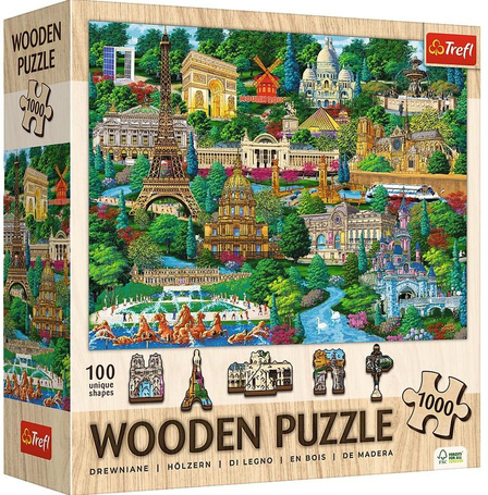 Puzzle drewniane 1000 Francja znane miejsca TREFL