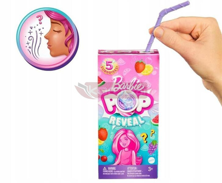 LALKA BARBIE CHELSEA POP REVEAL OWOCOWY SOK pachnąca lalka niespodzianka HRK58