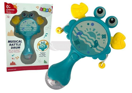 Bębenek grzechotka krab niebieski z dźwiękiem