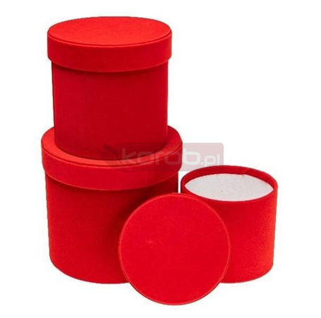 Pudełko Flower Box 3szt czerwony ROZETTE