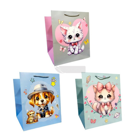 Torebka prezentowa dziecięca XL szerokie dno mix