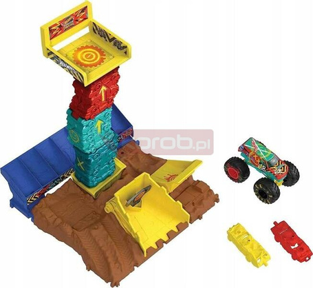 HOT WHEELS MONSTER TRUCK ZESTAW TORÓW Arena Smashers + autko Demo Derby HNB92