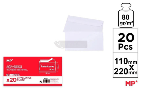 Koperta biała 220x110mm 20szt