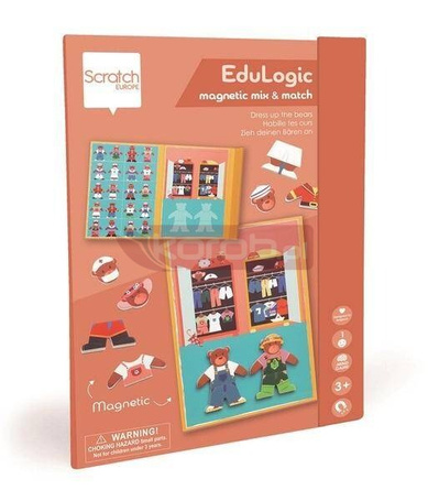 Układanka magnetyczna kształty i kolory Ubierz miś