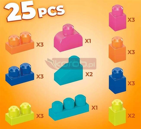 MEGA BLOKS POJEMNIK Z KLOCKAMI WESOŁA LAMA HDK82