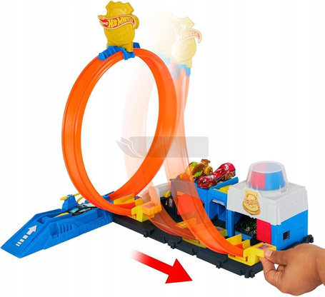 HOT WHEELS CITY Netflix Let's Race ZESTAW POSTERUNEK POLICJI Super pętla JBM71