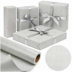 Papier ozdobny Srebrny Liść X-Strong 57cmx25m