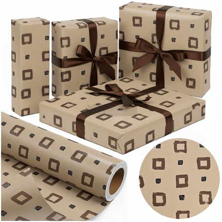 Papier ozdobny Kraftowe Kwadraty X-Strong 38cmx20m