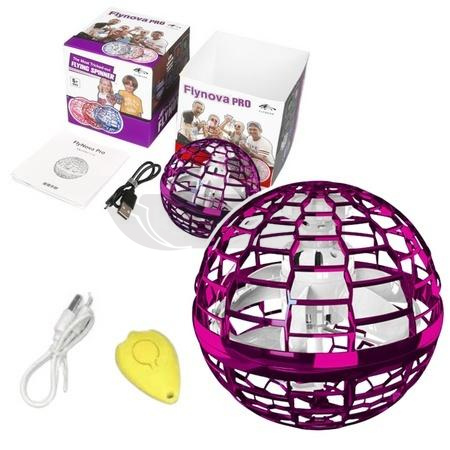 Kula latająca flynova sterowana ręką LED 10cm róż