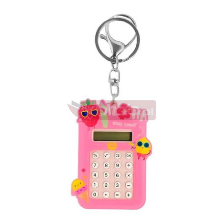 Brelok kalkulator akrylowy truskawka