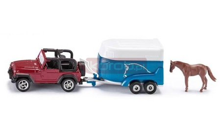 Jeep z przyczepą dla koni
