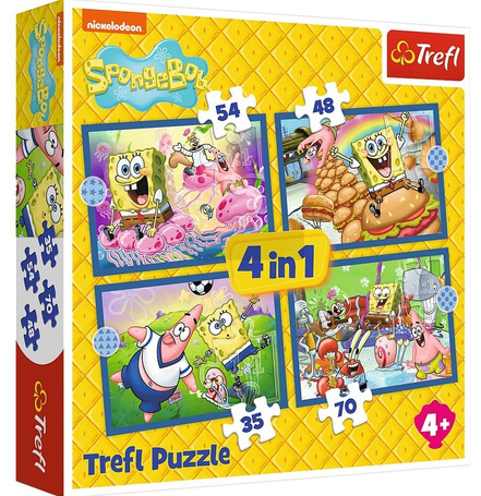 Puzzle 4w1 Podwodne życie SpongeBoba TREFL