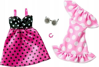 BARBIE UBRANKO DLA LALKI 2-pak HYV04 sukienka w kropki, sukienka w grochy