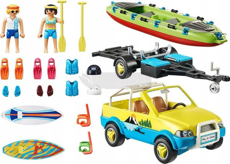 PLAYMOBIL Family Fun 70436 Auto z przyczepką na Kanu