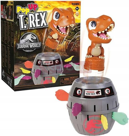JURASSIC WORLD GRA POP UP WYSKAKUJĄCY T-REX Beczka