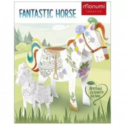 Cube head. Koń. Złóż i pokoloruj