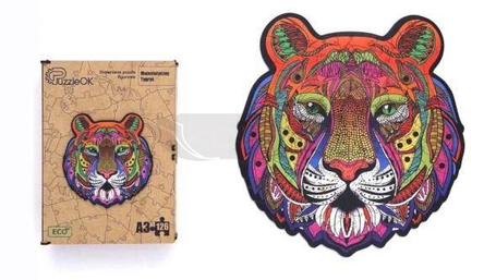 Puzzle drewniane eko 126 Majestatyczny tygrys A3
