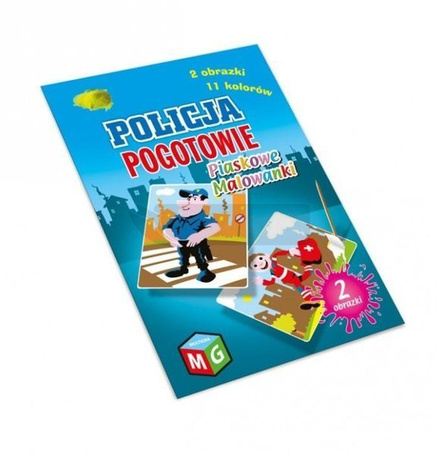 Piaskowe malowanki Policja Pogotowie