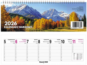 Kalendarz 2026 Biurkowy Tygodniowy 29x10cm