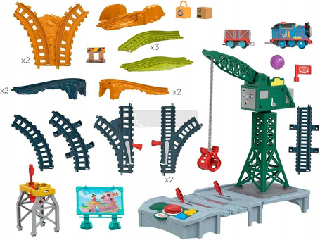 FISHER PRICE TOMEK ZESTAW TORÓW Z RUCHOMYM DŹWIGIEM Cranky HXG13