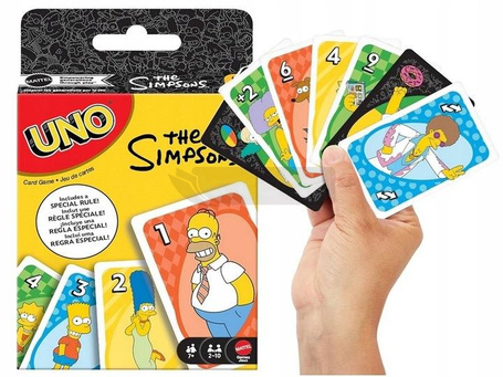 GRA KARTY UNO THE SIMSONS oryginalne kultowe karty Uno, dla całej rodziny JHB16