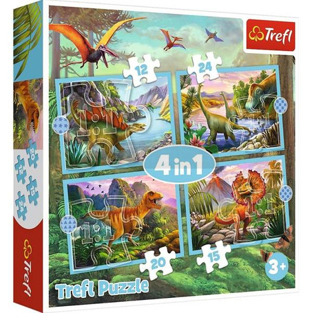 Puzzle 4w1 Wyjątkowe dinozaury TREFL