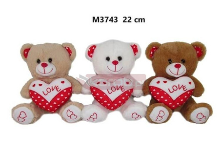 Miś z sercem 22cm MIX