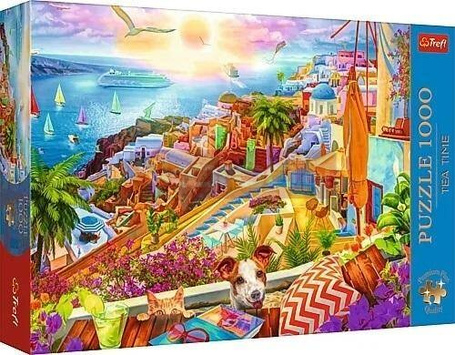 Puzzle 1000 Z wizytą na Santorini TREFL