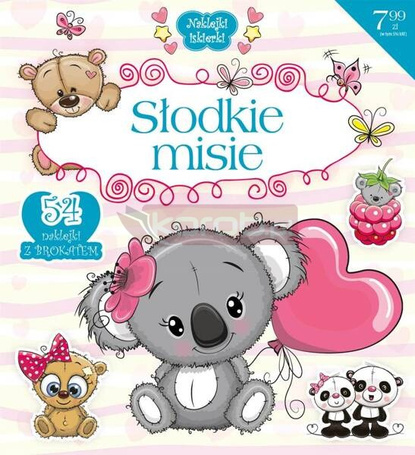 Naklejki iskierki z brokatem. Słodkie misie