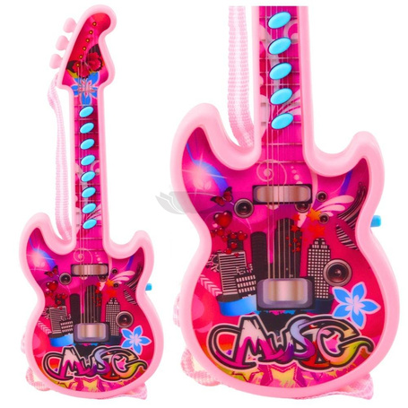 Gitara elektryczna różowa 29cm