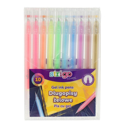 Długopisy żelowe 10 kolorów STRIGO