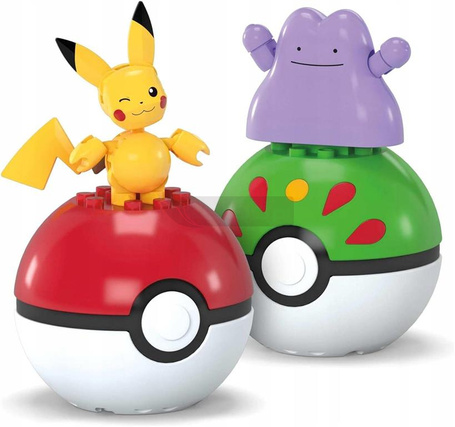 MEGA CONSTRUX KLOCKI 42 el POKEMON PIKACHU I DITTO + 2 Pokeball JCT43