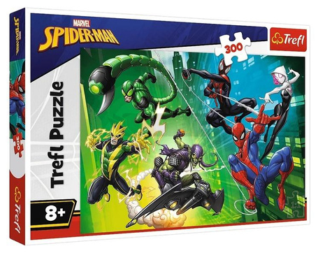 Puzzle 300 W pajęczej sieci Spiderman