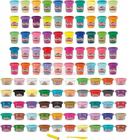 PLAY DOH CIASTOLINA ZESTAW 100 KOLOROWYCH TUB mega paka ponad 4kg ciastolin F4636