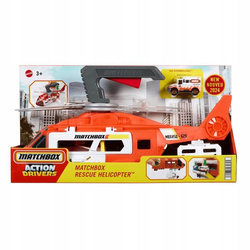 MATCHBOX ACTION DRIVERS Prawdziwe Przygody Helikopter Ratunkowy + autko HXM74