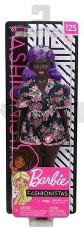 Lalka Barbie Fashionistas murzynka z fioletowymi włosami FXL58