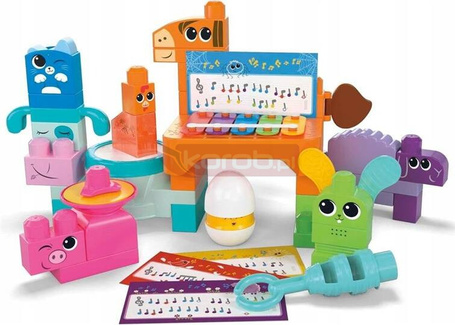 KLOCKI MEGA BLOKS MUZYKALNE ZWIERZAKI 40 el, klocki sensoryczne dla malucha HPB46