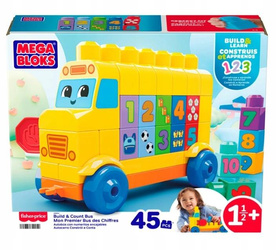MEGA BLOKS KLOCKI AUTOBUS Z CYFERKAMI zestaw dla malucha +18 m-cy JKG34