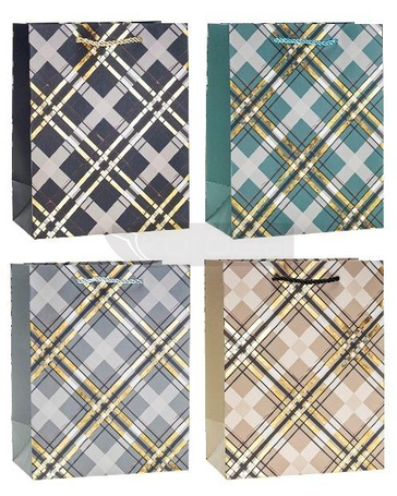 Torebka ozdobna 31x42x10cm hot-stamp mix ROZETTE