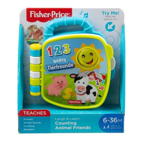 Fisher Price Ucz się i śmiej Książeczka "Liczymy zwierzątka"