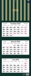 Kalendarz 2026 trójdzielny 82,5x34cm Paski