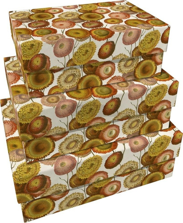 Pudełka ozdobne Pomarańczowe kwiaty 3szt