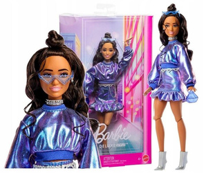LALKA BARBIE DELUXE STYLE #7 w stroju z metalicznym połyskiem JFP42
