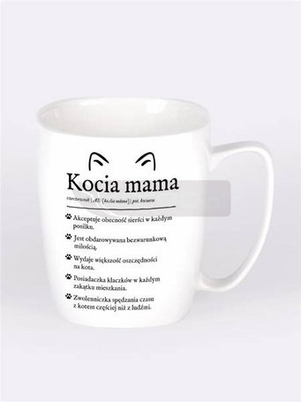 Kubek ceramiczny biały Kocia mama