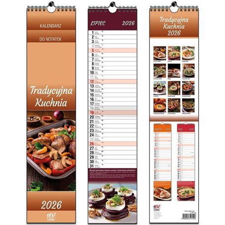 Kalendarz 2026 paskowy 13 planszowy Kuchnia