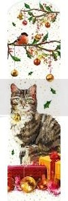Zakładka tradycyjna Boże Narodzenie Kot