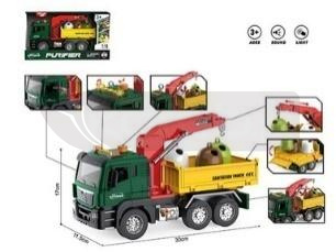 Auto śmieciarka kontener z dźwigiem 1:10 św/dż
