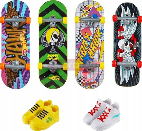 HOT WHEELS Skate Fingerskate zestaw 4 x DESKOROLKA + buty HVM14