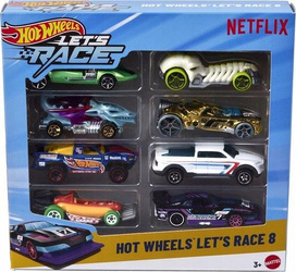 NETFLIX LET'S RACE HOT WHEELS OŚMIOPAK ZESTAW 8 AUT z serialu JGK18